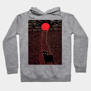 Riso-graphic Cat's Joyful Field Hoodie